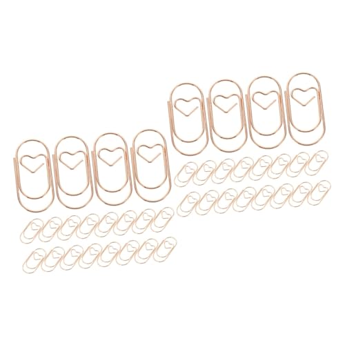 HAPINARY 40 Stk Büroklammer karten clip papierklemmen Metall-Clips Papierklammern Lesezeichen-Clips metallclips schöne Dateiclips exquisite Dateiclips Metallklammern Buchleseclips Rose Gold von HAPINARY