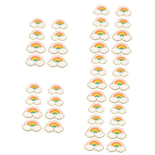 HAPINARY 40 Stk Regenbogenfleck Glitzerdekor Stickereiflecken Für Kinder Nähpflaster Kleidung Dekorative Aufnäher Für Kleidungsstücke Kleiderflicken Selber Machen Chenille von HAPINARY