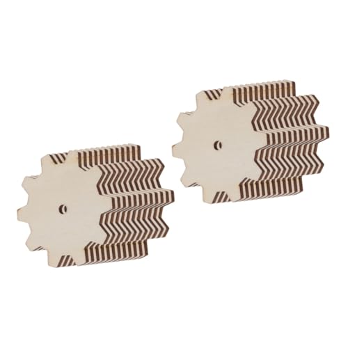 HAPINARY 40 Stk Zahnrad Hackschnitzel DIY Holzspielzeug Holzplatten Dekoration Holz-Zahnräder Holzplatten zum Verzieren Holzfiguren zum Basteln leere Holzspäne Kinder malen Ausschnitt Beige von HAPINARY