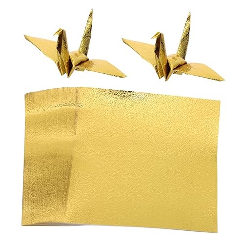 HAPINARY 400 Stk Einseitiges Perlmutt-origami Perlmuttfarbenes Origami-papier Papierkran Silbernes Origami-papier Faltbares Papier Origami-sternpapierstreifen Quadratisches Papier Golden von HAPINARY