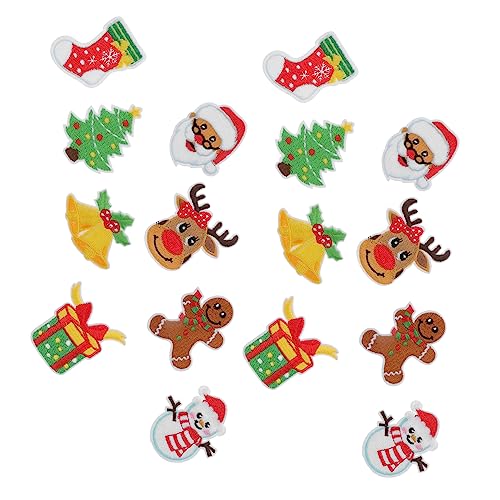 HAPINARY 48 Stk Weihnachtsaufkleber Santa-Patches Aufnäher mit Schneemännern weihnachtsbasteln weihnachten basteln Stickereiapplikationen Kleidertaschenverzierungen Heißschmelzkleber Weiß von HAPINARY