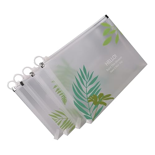 HAPINARY 4Pcs Transparente A4 Dateibeutel Ordner Transparente Dateitaschen Reisen Reißverschluss Beutel Lösches Reißverschlussbeutel Für Reisezellophan Fall Vakuum Tragbare Datei Taschen von HAPINARY