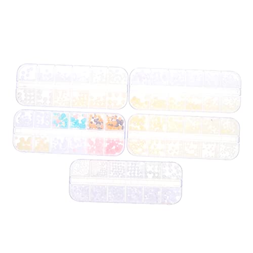 HAPINARY 5 Kisten Nail-Art-Zubehör Strassaufkleber Hochzeitsaufkleber Hochzeitsdekorationen Schmuck Nail-Art-Aufkleber nail art nails art Maniküre-Verzierung dekorative Nagelanhänger Perle von HAPINARY