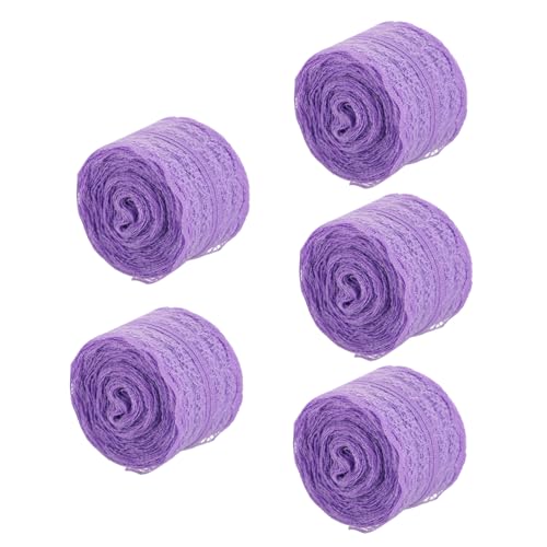 HAPINARY 5 Rollen 45 cm Spitze Glitzerband Weihnachtsband Strassbänder Strasssteine Spitzenbesatzband ribbon schienbeinschoner tape Bänder binden Geschenkband Polyestergarn Lavender von HAPINARY