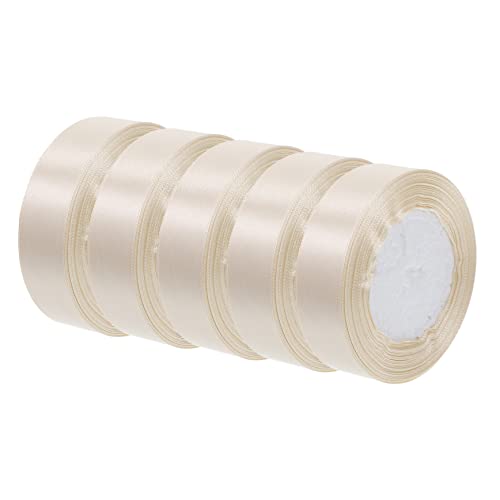 HAPINARY 5 Rollen Banddekoration Dekorativ Geschenkband Für Wickelband Kräuseln Sackleinen Ästhetische Raumdekoration Randbereich Streifen Künstliche Pflanzen Wohnkultur Beige Polyester von HAPINARY