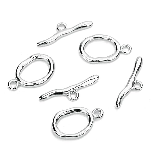 HAPINARY 5 Sätze Halskette Kettenverbinder Verschlüsse Anhänger Kette Knebelverschluss Ringknebelverschlüsse Halskettenverschlüsse Charm-armband Knebelverschlüsse Für Kreis-halskette Silver von HAPINARY