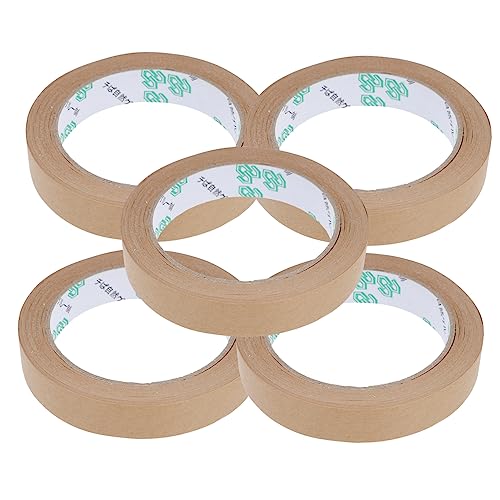 HAPINARY 5 Stk Klebeband aus Kraftpapier Bandspender Plakatband dünnes Klebeband Verpackungs Band Nachfüllung packing tape paketband selbstklebendes Kraftband DIY beschriebene Papierbänder von HAPINARY