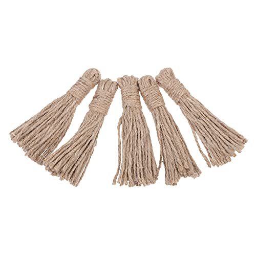 HAPINARY 5 Stück Schnur Hanfseil Quasten Bausatz Zubehör Dekorperlen Netz Holzperlen DIY Ornament Tassel-Anhänger Quastendekorationen Quastenanhänger selber machen -Quaste Brown von HAPINARY