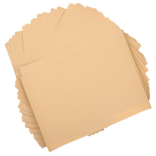 HAPINARY 50 Blatt A4 Papierstau zeichenplatte bilderleisten Ein Malpapier Kunstdruckpapier-Handy gsm Skizzenpapier dickes Papier Butterpapier braune Karte A4 praktisches Skizzenpapier Khaki von HAPINARY