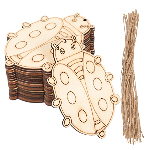 HAPINARY 50 Sets Leer Holz Chipkäfer Ornament Dekoration Kit Home Decor Clear Butterfly Ausschnitt Dekoration Bulk Für Bulk Handwerksmalerei Schwämme Bastelblücken Verzierungen von HAPINARY