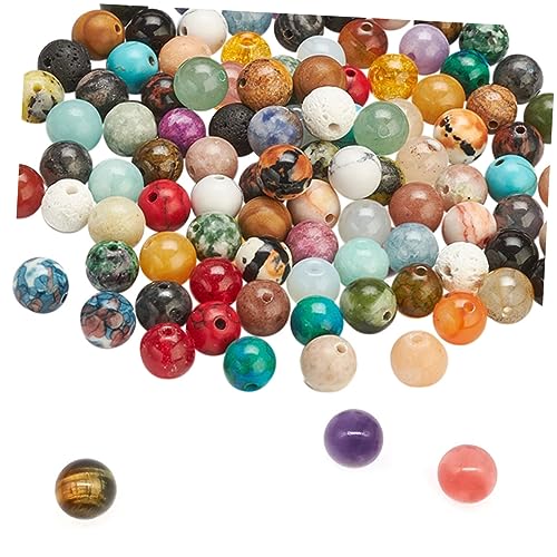 HAPINARY 50 Stück 8 Mm Kristallperlen Runde Achat Charms Schmuckperlen Kristalle Für Schmuckherstellung Basteln DIY Perlen Achat Edelstein Kreisperlen DIY Lose Perlen Natürlicher von HAPINARY