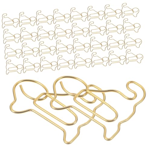 HAPINARY 50 Stück Büroklammer Tomatenklammern Kabelclips Selbstklebend Chip-clips Transparente Kubisch Ausgeschnitten Lustige Clip-lesezeichen Brotklammern Kabine Golden Metall von HAPINARY