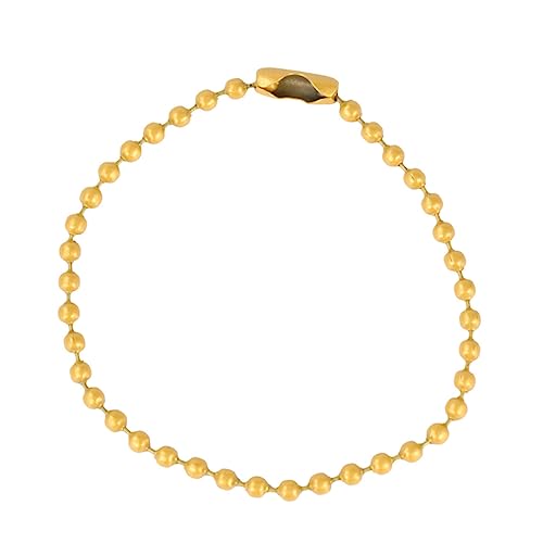 HAPINARY 50 Stück Dekorationskette partylichterkette eisenkette Bead chain bedruckte Anhängerkette Perlenkette zur Schmuckherstellung Kettenverbinder reißverschluss Kettenanhänger Golden von HAPINARY