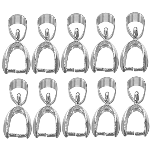 HAPINARY 50 Stück Halsketten-Anhänger-Verschlüsse armbandverschluss verschluss für armbänder Ohrring-Charms Perlen Kabel Anhänger verbinden Verschluss Verschlussverbinder Legierung Silver von HAPINARY