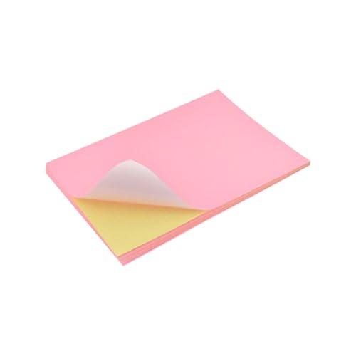 HAPINARY 50 Stück Selbstklebendes Druckpapier Aufkleberdruckerpapier Buntes Etikettenpapier Farbiges Druckerpapier A4-etikettenpapier Typenschild-aufkleber Rosa von HAPINARY