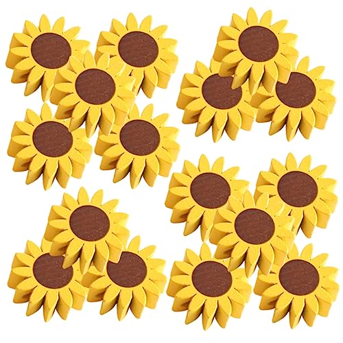 HAPINARY 50 Stück Sonnenblumen-Holzperlen Perlenanhänger Mini-Perlen Abstandsperlen Blumengirlande Holzperlen zum Basteln Sonnenblumenförmige Perlen Handbuch Schmuck dj von HAPINARY