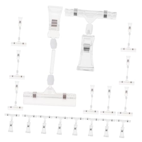 HAPINARY 50 Stück Supermarkt Display Clips Transparente Drehbare Etikettenhalter Doppelseitige Schilderclips Kunststoff Schilderhalter Clips Warendisplay Clips von HAPINARY