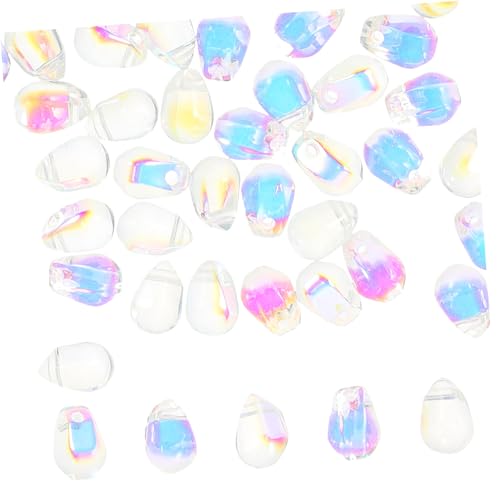 HAPINARY 50 Stück Wassertropfenperlen Handschmuck Reize Perlenladen Basteln Sie Lose Perlen Diy Schmuck Lose Perlen Halskette Perlen Schmuck Aus Losen Perlen Lose Perlenmasse Fallen Glas von HAPINARY