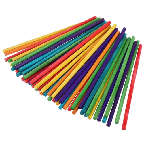 HAPINARY 50 Stück bunte Holzstäbchen wiederverwendbar Stange Treat Sticks für Cake Pops Eispickel bastelzeug für stylingbã¼rsten Holzstäbchen für Holzstöcke für Hölzern von HAPINARY