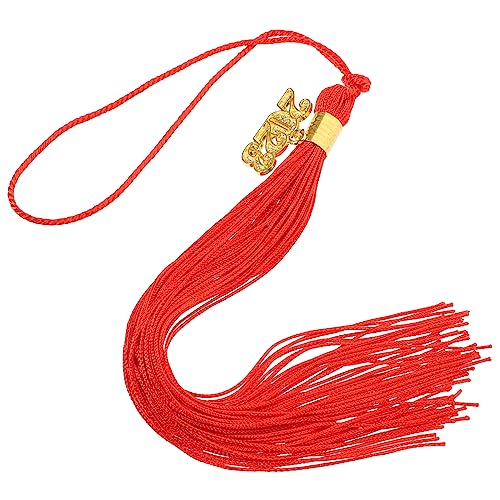 HAPINARY 5St Abschluss Quaste Charme des Abschlussjahres 2023 Abschlussquaste mit 2023-Charme abschlussfeier graduation cap 2023 Abschlussquasten graduierungen kappe quasten Polyester rot von HAPINARY