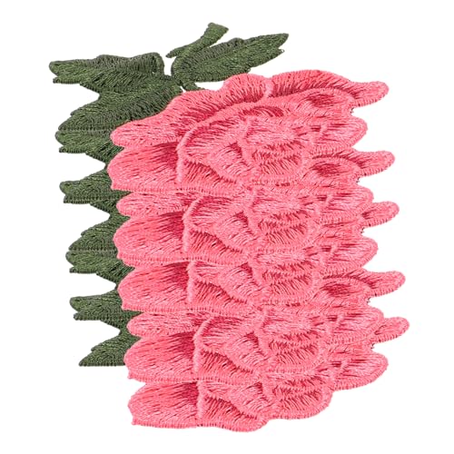 HAPINARY 5St Rosenbeet Flicken nähen Flecken Aufnäher mit Rosenstickerei Stoffaufnäher Paillette stitsch Kleiderflicken Hut dekorative Patches Blumenapplikationen DIY-Patches Polyester von HAPINARY