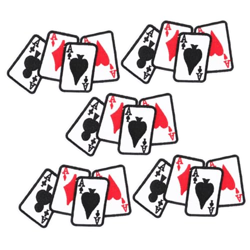 HAPINARY 5st Poker-patch Kleid-stickerei-patch Kleidungs-patch-ornamente Poker-kleideraufnäher Kleidungsflicken Cartoon-kleidungsaufnäher Flicken Für Kleidung Hemdapplikationen Stoff von HAPINARY