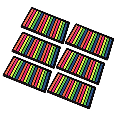 HAPINARY 6 Fluoreszierende Klebrige Index Tabs Flaggen Textmarker Klebrige Tabs Buch Tabs Markierungen Markierungen Buch Marker Etiketten Mit Stäbchen Lesezeichen Ästhetisches von HAPINARY