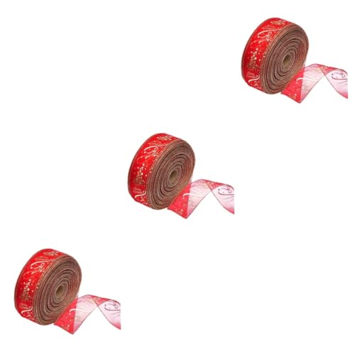 HAPINARY 6 Rollen Geschenkbänder weihnachtsbänder ribbon weihnachten geschenkband weihnachtsgeschenkband bandfeile weihnachtsverpackungsband Glitzerband Weihnachtsband Christbaumschmuck rot von HAPINARY