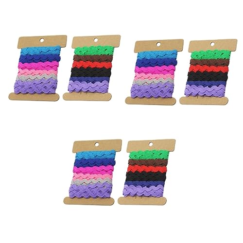 HAPINARY 6 Rollen s-Form bunte Spitze Band zum Nähen Gewelltes Zierband in verschiedenen Farben Ric Rac Bänder Stoffband outfits babykleidung DIY-Kleidungszubehör gewellter Bandstoff von HAPINARY