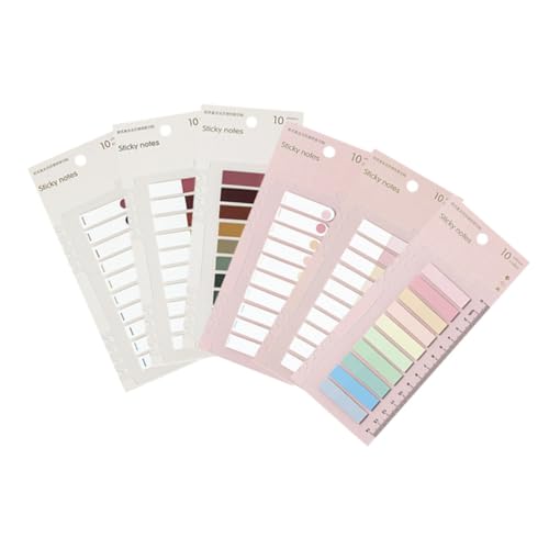 HAPINARY 6 Sets Farbige Seitenmarker Haftstreifen Bunte Index Tabs Klassifizierungsmarker Für Bücher Und Notizen Sticky Memo Pads Pastellfarben von HAPINARY