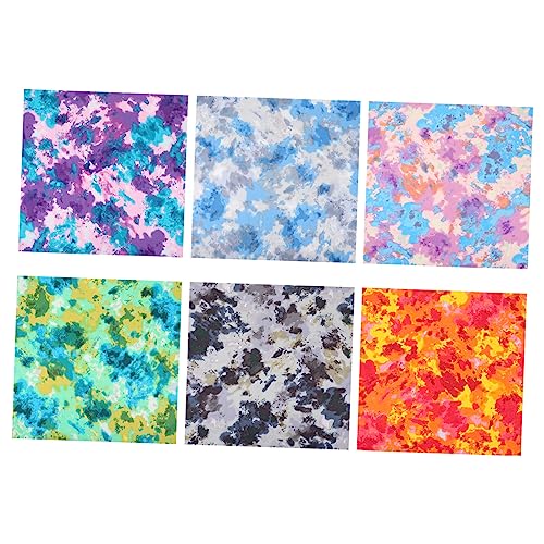 HAPINARY 6 Stück Blatt Gebatikte Stoffgruppe wasserdichter Stoff Polsterstoff Baumwollbandanas für Frauen Samtstoff bastelmaterial bastel materialien DIY Tuch Patchworkstoff Baumwolle von HAPINARY