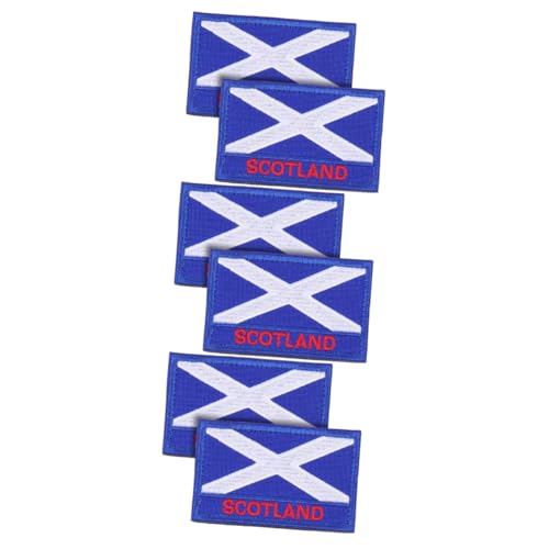 HAPINARY 6 Stück Schottische Aufnäher, Schottland Flagge, Kleidungsflicken, Bestickter Aufnäher, Kleidungsflicken, Reparaturmaterial Für Kleidung, Flaggenform Aufkleber, Schottland Flaggen von HAPINARY