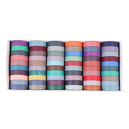 HAPINARY 60 Rollen Selbstklebendes Washi-tape Für Scrapbook 60 Farben 1 Cm X 2 M Klebebänder Aus Papier von HAPINARY