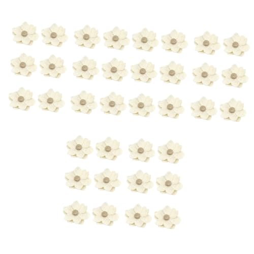 HAPINARY 60 Stk Blumenhandwerk selber machen retro styles retro-cade hochzeits dekoration roses Vintage rustikale Rosenblüten Hochzeit Blumendekor DIY-Blumen Jute-Leinen-Blumen Beige von HAPINARY