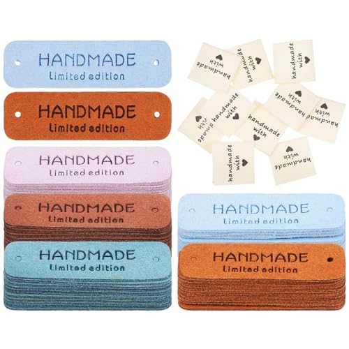 HAPINARY 60 Stk Kleidungs Etikett Stoffetiketten Taschen Handgemachte Tags Handgefertigter Verzierungsstrick Gehäkelte Etiketten Logo Stoffmarker Das Handgefertigte Material Ist Mikrofaser von HAPINARY