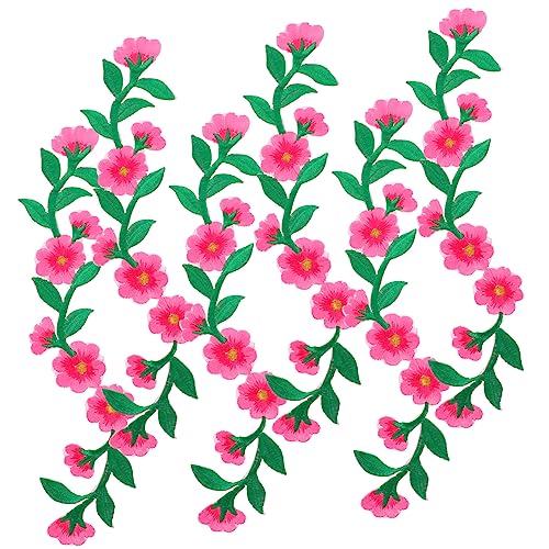 HAPINARY 6St Pfingstrosen-Stickpatch Spitzenblumenapplikation Blumenbeete Kleiderflicken Nähapplikation Kleiderapplikation Applikationsflicken aufnähen Flecken Polyester Rosa von HAPINARY