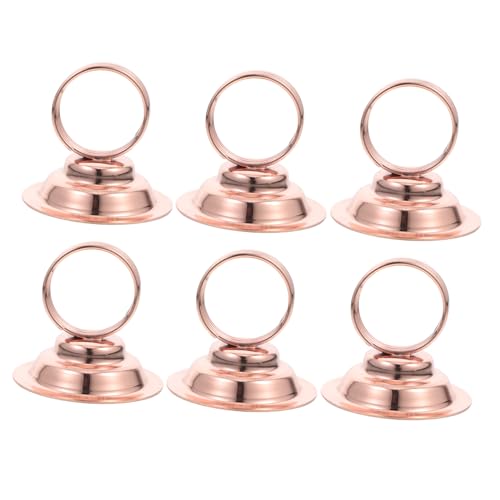 HAPINARY 6St Vertikaler Nummernschildclip Kartenständer für den Hochzeitstisch Inhaber der Tischnummer tischdeko hochzeit Roségold-Deko Tischkartenständer aus Eisen Halter für Bildclips von HAPINARY