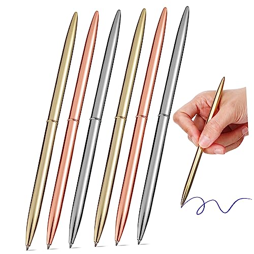 HAPINARY 6er Set Metall Kugelschreiber Elegante Schreibstifte Mit Mittlerer Spitze Ideal Für Büro Und Schule Zuverlässige Tinte Für Flüssiges Schreiben von HAPINARY