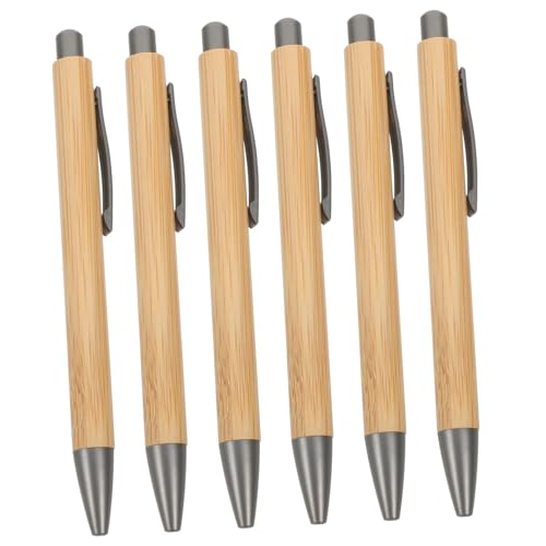 HAPINARY 6st Druckkugelschreiber Aus Bambus Ergonomischer Schreibstift Büro-kugelschreiber Schreibwaren Schreibversorgung Desktop-schreibstift Schreibstift Für Den Täglichen Gebrauch von HAPINARY