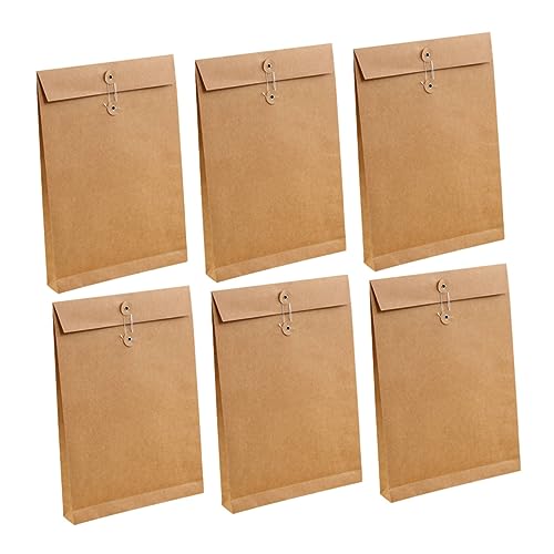 HAPINARY 6st Papiermappe Säcke Aufgeben Umschläge Posttaschen Klare Verpackungsbeutel Porto Taschen Veranstalter Umschlag Büro Kasse Papier-organizer-ordner Kartenrohlinge Brown von HAPINARY