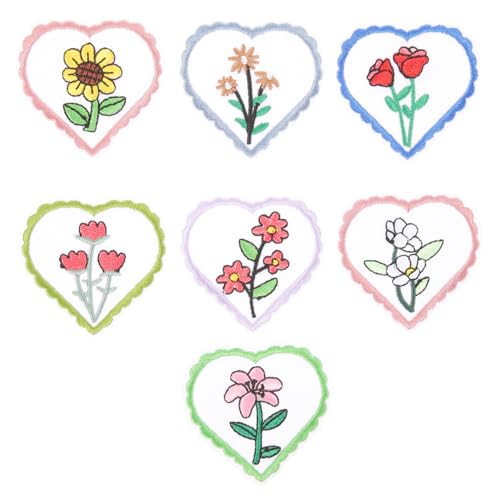 HAPINARY 7Pcs Stoffflicke Eisen Auf Flecken Blumen Applikationsflecken Stickflicke Nähen Sie Flecken Applikationen Für Kleidung Kleidungsstücke Eisen Auf Blumeneisen Auf Flecken Kleidung von HAPINARY