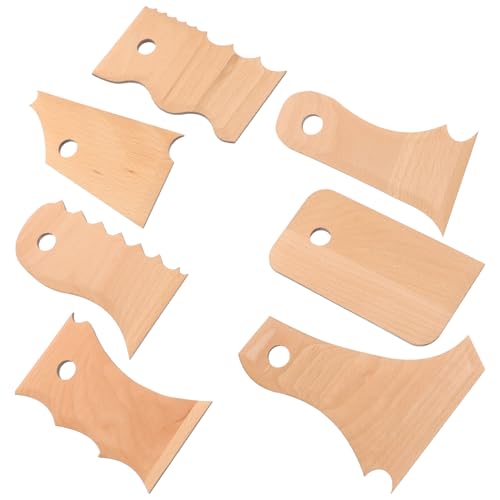 HAPINARY 7St Töpferwerkzeug-Set Keramik-Lochstanzwerkzeug Modelliermasse Tonperlen-Kit Töpferscheibe pottery tools keramik messer Töpferschnitzschneider Bildhauen von Tonwerkzeugen hölzern von HAPINARY