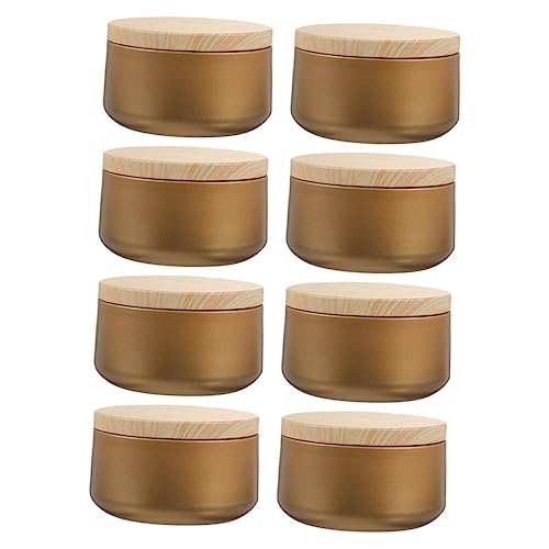 HAPINARY 8St DIY kerzendose Aschenbecher Auto Autoaschenbecher wiederverwendbar Schiff storage boxes aufbwahrungs-box Behälter zur Kerzenherstellung Kerze Behälter aus Weißblech Holz Golden von HAPINARY