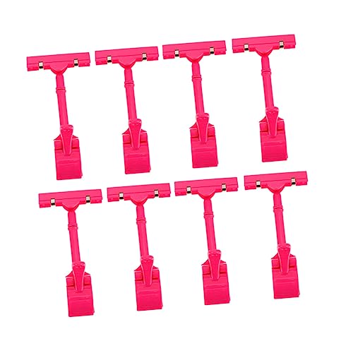 HAPINARY 8St Etikettenclip Regaletiketten schwenkbare Clips Preiskarten-Clip Clips anzeigen preisschilder halter kunststoffclips Preisschildklemme Zeichenanzeigeclip Plastik Rosy von HAPINARY