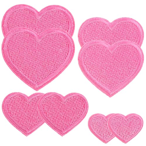 HAPINARY Patches 8st Patch Dekorative Herzflecken Flicken Für Kleidung Gesicht Edelsteine ​​kleben Sonnenbrille in Herzform Bestickt Kleine Kleiderflicken Kleidung Liefert Hutflecken Baumwolle Rosa von HAPINARY