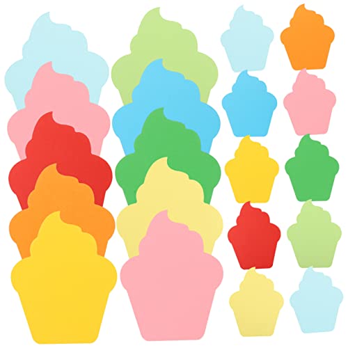 HAPINARY 90 Stück Kuchen Handgeschnittenes Farbiges Papier Farbiges Papier Für Kinder Papierausschnitte Für Scrapbooking Geburtstag Pinnwand Kinder Sammelalbum Kuchenform von HAPINARY