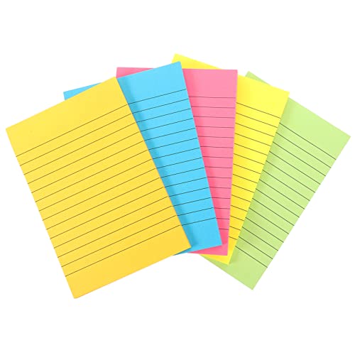 HAPINARY A6 Haftnotizen Set 5 Farben Selbstklebende Notizzettel Mit Linien Ideal Für Büro Schule Und Den Täglichen Gebrauch Bunte Erinnerungs Und Memo Sticker von HAPINARY