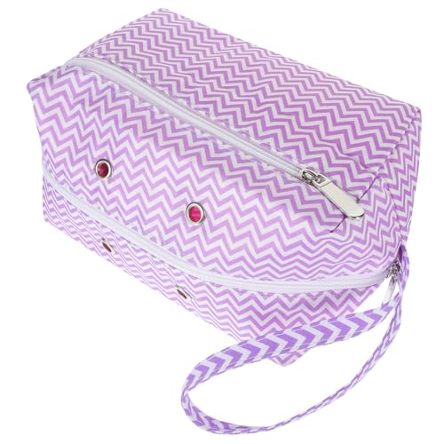 HAPINARY Aufbewahrungstasche Aus Wolle Handtasche Wolltasche Taschen Wolle Beim Häkeln Beutel Bausatz Bausätze Gehäkelte Aufbewahrungstasche Reißverschlüsse Garnhalter Baumwolle Violett von HAPINARY