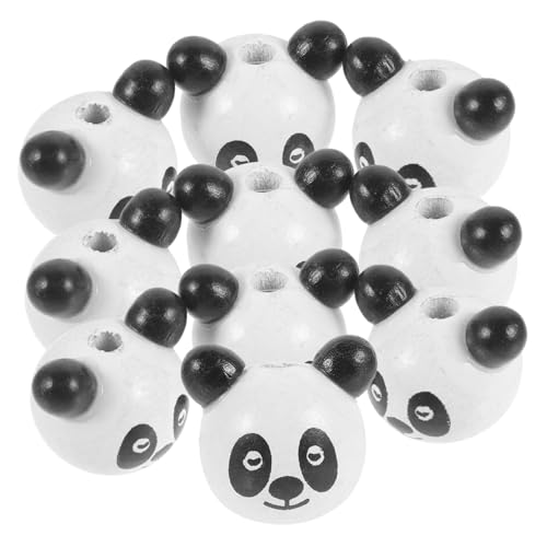 HAPINARY Bunte Holzperlen Tierkopf Perlen Für DIY Schmuckherstellung Drei Dimensionale Simulation Tierköpfe Panda Stil Für Armbänder Und Kreative Bastelprojekte von HAPINARY