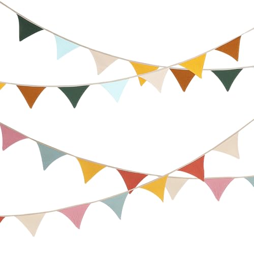 HAPINARY Bunting Banner Dreieckige Wimpelgirlande Aus Stoff Für Geburtstagsfeiern Hochzeiten Und Outdoor Dekorationen Und Perfekte Garten Und Zeltdekoration von HAPINARY